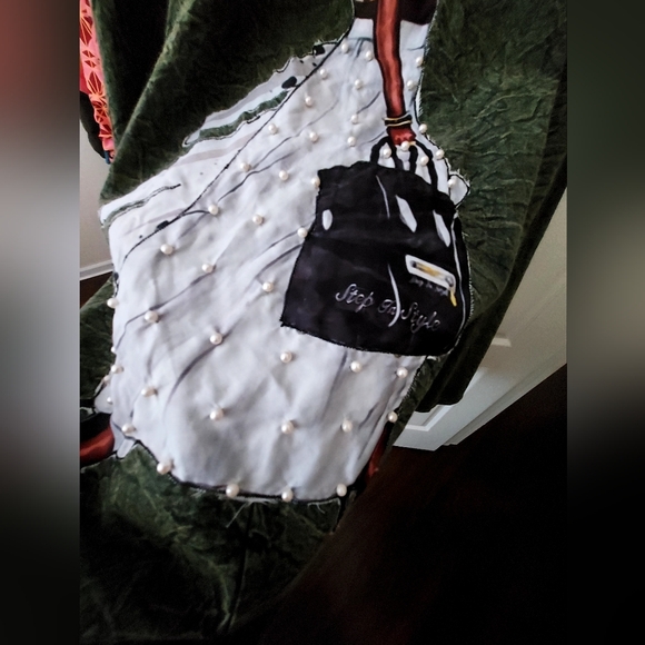 Acid-Wash Olive green swing jacket/dress - Picture 6 of 16